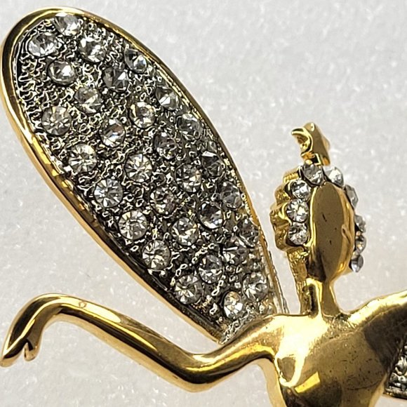 Gold Tone Angel Brooch with Magic Wand - Picture 4 of 15